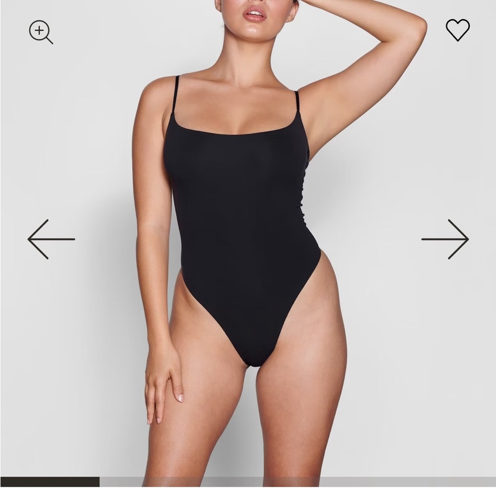 COPY - SKIMS Black One-Piece Bodysuit Modern High-Cut